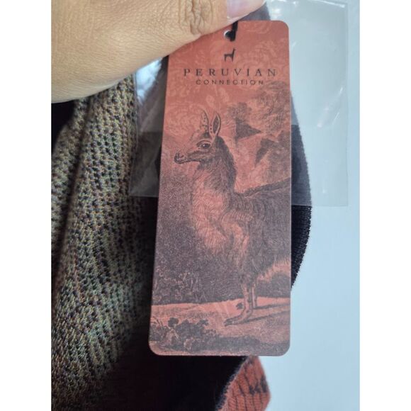 NWT Peruvian Connection Rug Market Red & Brown Tapestry Knit Midi Skirt sz Large - Picture 7 of 9